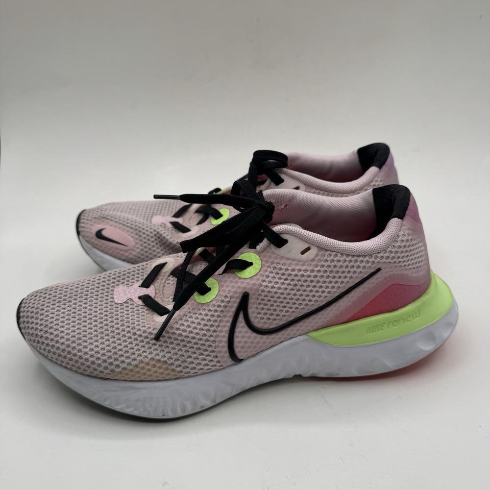 Nike Renew Run Shoes Women 9 Pink Foam/Physic Blue/Laser Crimson/Black CW5637600